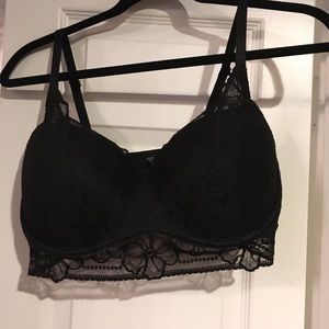VS Pink Black Lace Push up Bralette
